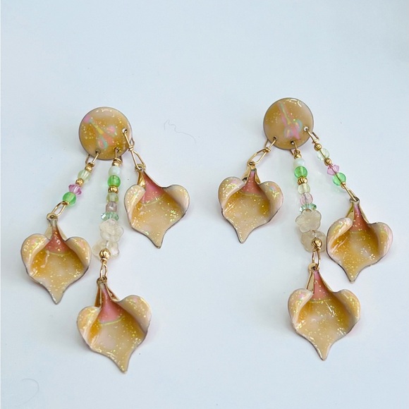 Lunch At The Ritz Jewelry - 1988 Lunch at the Ritz Calla Lily earrings, post for pierced ears